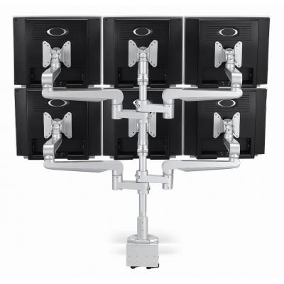 Six Screen with Desk Clamp - Silver